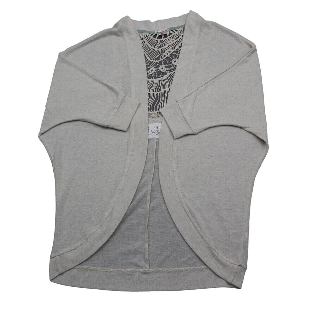 Xhilaration Sweater Womens XS White Plain Quarter Sleeve Open Front Cardigan